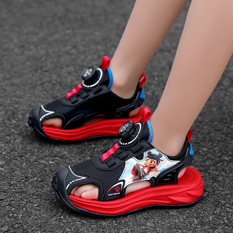 Children'S Sandals Summer Fashion Shoes Boys Medium And Large Children Breathable Beach Baotou Beach Shoes - Image 2