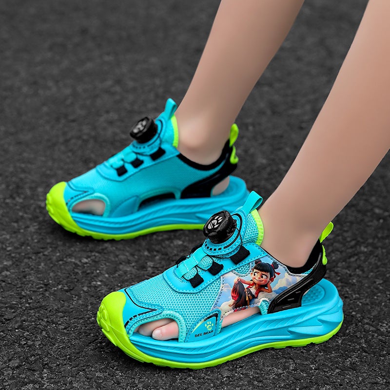 Children'S Sandals Summer Fashion Shoes Boys Medium And Large Children Breathable Beach Baotou Beach Shoes - Image 3