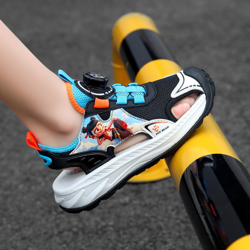 Children'S Sandals Summer Fashion Shoes Boys Medium And Large Children Breathable Beach Baotou Beach Shoes - Image 4