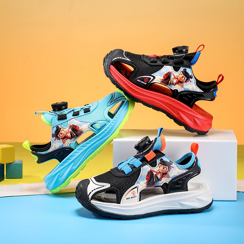 Children'S Sandals Summer Fashion Shoes Boys Medium And Large Children Breathable Beach Baotou Beach Shoes - Image 5