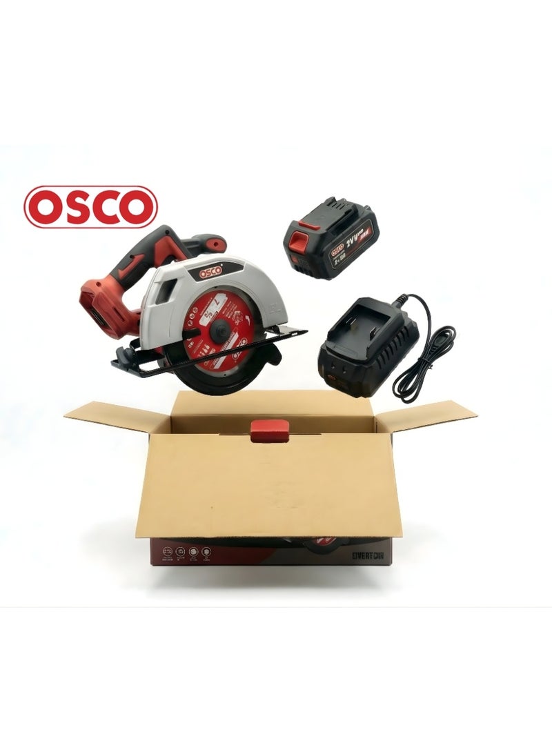 OSCO-TOOLS Osco 20V Cordless Circular Saw with 4Ah Battery – High-Precision Cutting Tool with Adjustable Depth and Angle, Powerful Blade for Wood and Light Metal, Ideal for Workshops and Home Projects - Image 4