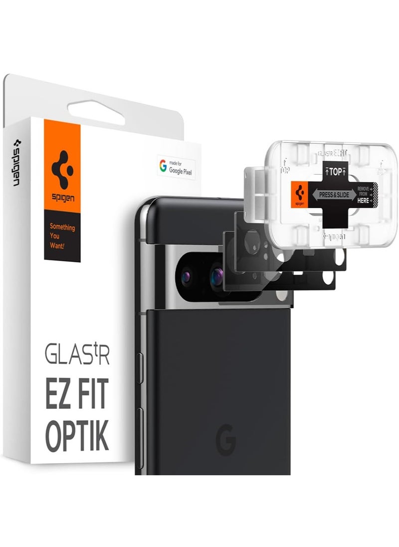 Spigen جراب واقي لعدسة الكاميرا Glastr Ez Fit Optik Google Pixel 8 PRO [عبوة من قطعتين] - أسود 