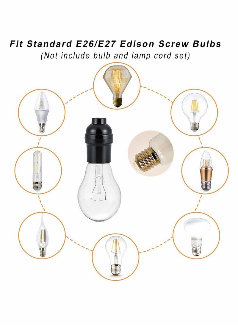 Excefore - E27 E26 Light Socket, Lamp Holder Light Socket, Replacement Lamp Socket, Light Bulb Socket, Retro Pendant Lamp Holder, Medium Screw-in Lamp Socket for Bulb 9PCS - Image 1