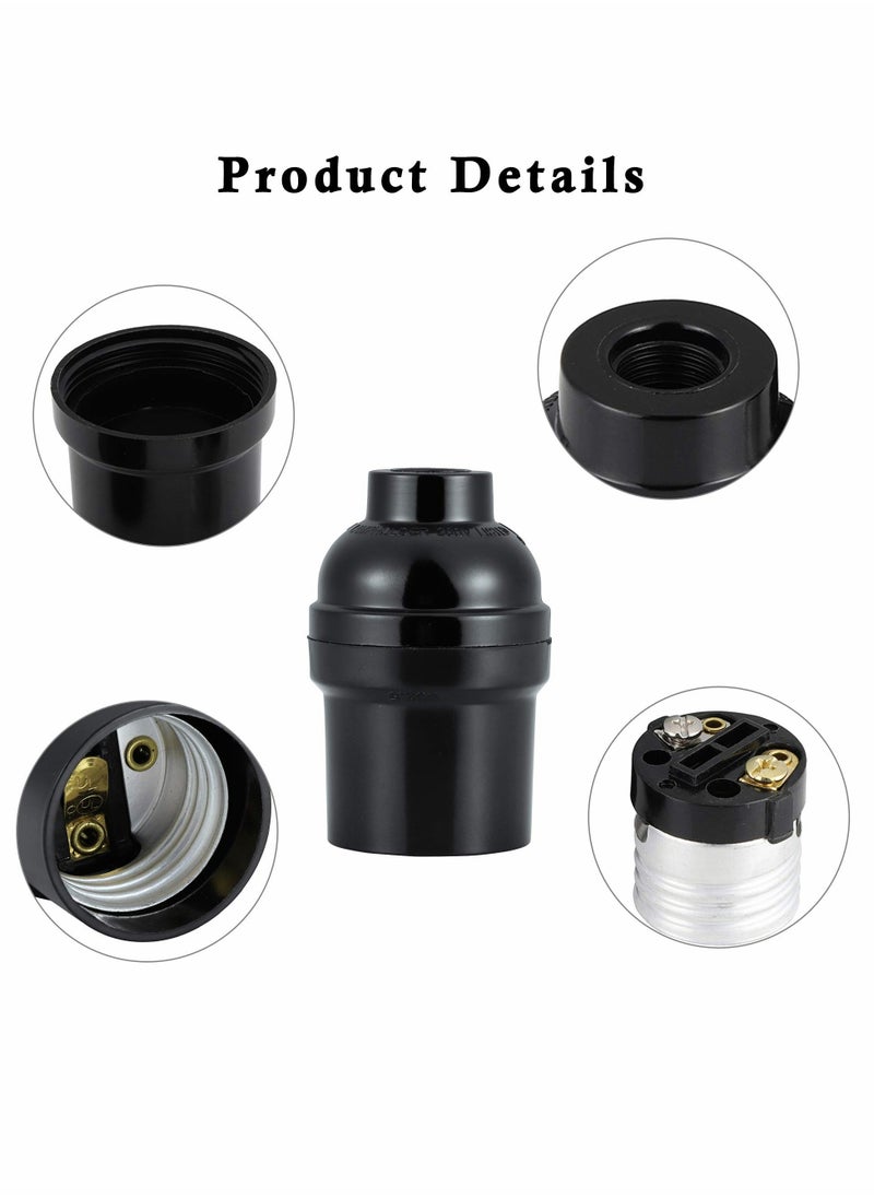 Excefore - E27 E26 Light Socket, Lamp Holder Light Socket, Replacement Lamp Socket, Light Bulb Socket, Retro Pendant Lamp Holder, Medium Screw-in Lamp Socket for Bulb 9PCS - Image 1