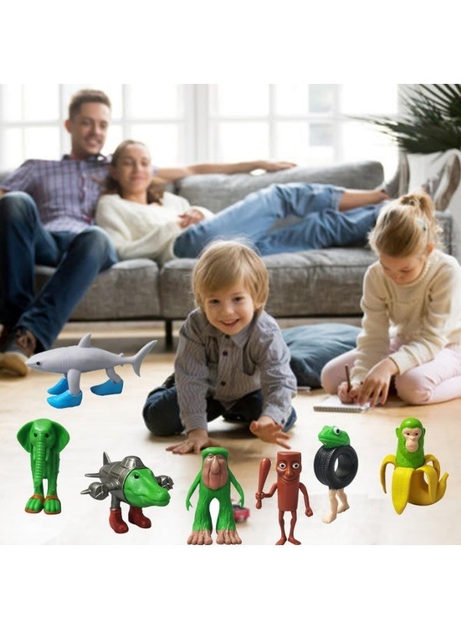 مجموعة من 8 مجسمات شخصيات "برينروت" الإيطالية، تتضمن مجسمات "ترالاليرو ترالالا" و"تونغ تونغ تونغ ساهور" و"برر برر باتابيم"، بالإضافة إلى مجسمات حيوانات "برينروت" على شكل سمكة قرش، وهي هدايا مثالية لمحبي السلسلة. - Image 4