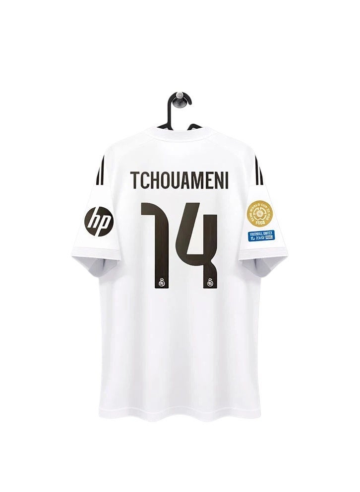 Real Madrid 2025-2026 Real Madrid short-sleeved football jersey #14 TCHOUAMENI football jersey A gift for fans and friends - Image 1