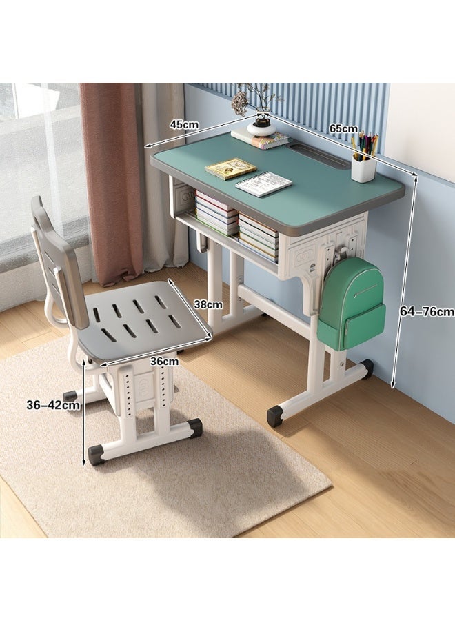 اكسيسن طقم مكتب وكرسي استذكار للأطفال بارتفاع قابل للتعديل، طاولة استذكار متعددة الوظائف في المنزل والمدرسة مع درج تخزين ， مكتب كرسي الكتابة للأولاد والبنات - Image 5
