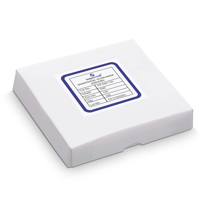 Supertek Grade 40 Ashless 125 mm Filter Paper | Quantitative Round Sheets Pack of 100 | Chemistry Lab Experiments for Schools or Laboratory Activities - Image 4