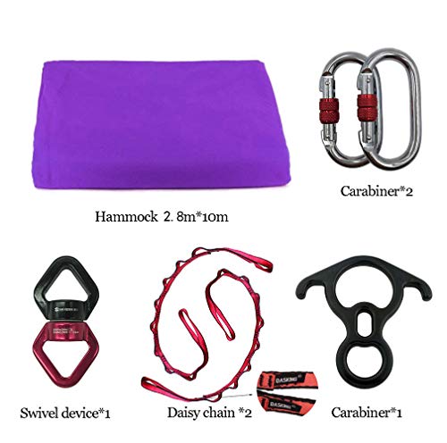 Dasking Aerial Silks Starter Kit - Durable 11Yards of Aerial Yoga Hammock with Hardware, Aerial Swing for Acrobatic Flying Yoga & All Levels (Aerial Rigging Point Up to 14ft) - Image 2