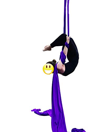 Dasking Aerial Silks Starter Kit - Durable 11Yards of Aerial Yoga Hammock with Hardware, Aerial Swing for Acrobatic Flying Yoga & All Levels (Aerial Rigging Point Up to 14ft) - Image 4