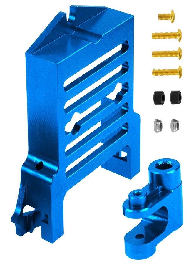 Vgoohobby Aluminum Alloy Standard Servo Mount Servo Adapter Bracket w/Servo Horn Compatible with Traxxas 1/5 X-Maxx 6S 8S RC Truck (Blue) - Image 1
