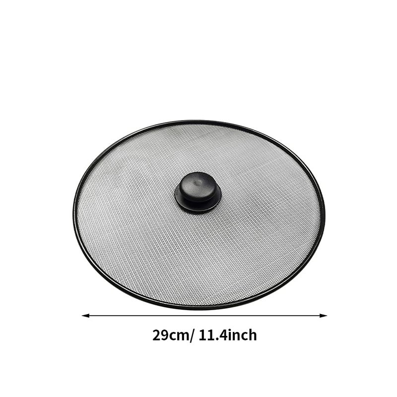 Tookie Splatter Screen  Frying Pan Splatter Screen  Splash Guard Lid With Knob  Extra Fine Mesh Splash Guard Pot Lid Iron Coating Grease Guard Frying Pan Cover For Cooking(Size:29Cm) - Image 2