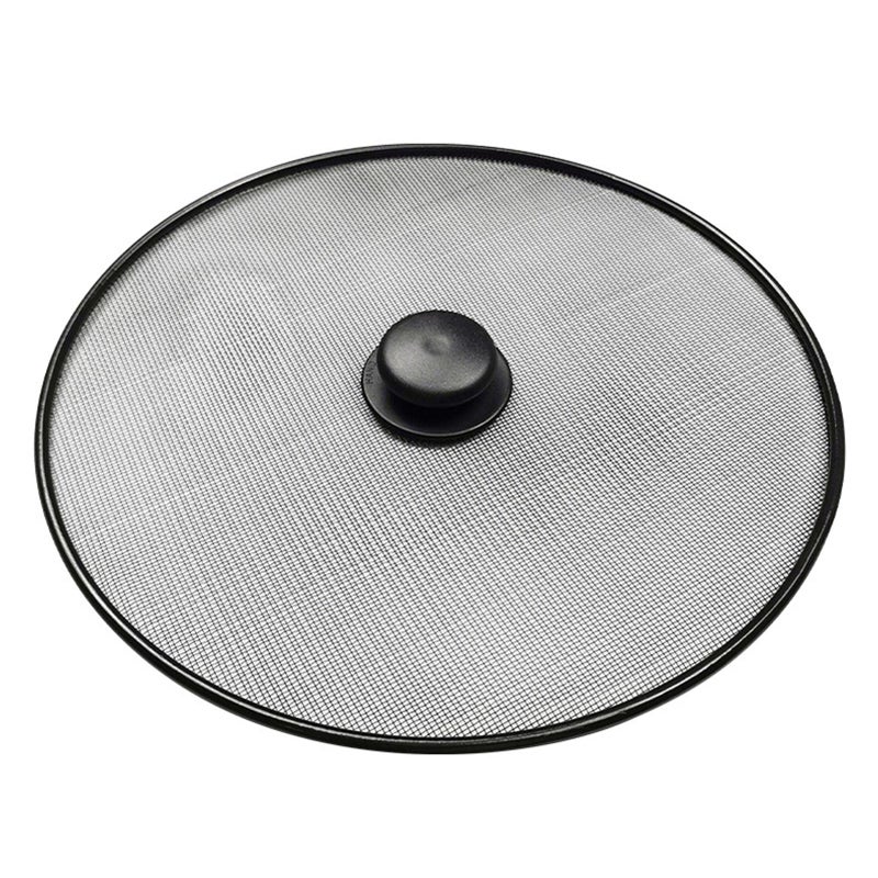 Tookie Splatter Screen  Frying Pan Splatter Screen  Splash Guard Lid With Knob  Extra Fine Mesh Splash Guard Pot Lid Iron Coating Grease Guard Frying Pan Cover For Cooking(Size:29Cm) - Image 1