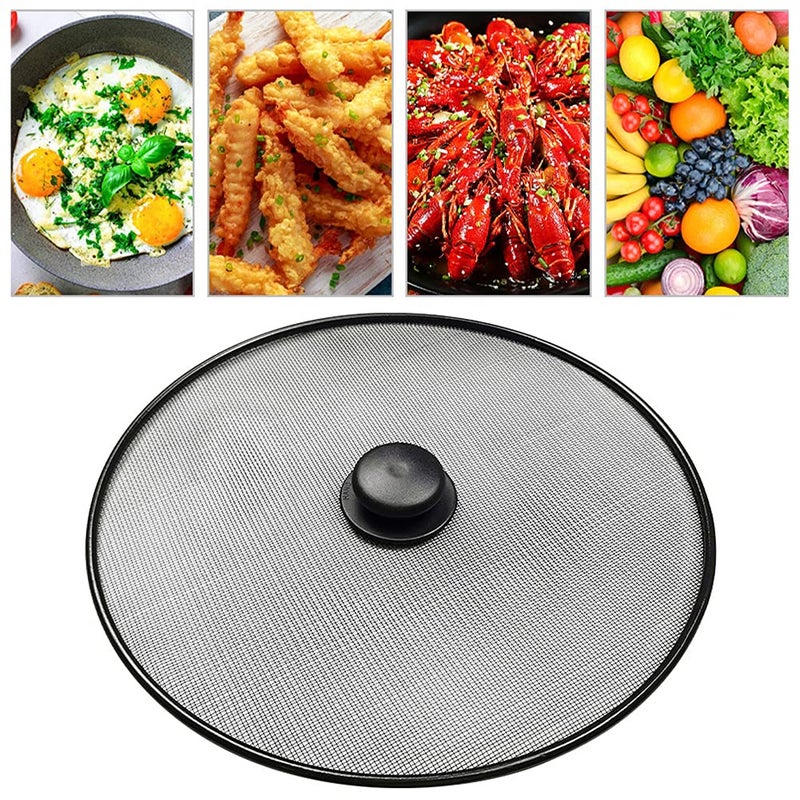 Tookie Splatter Screen  Frying Pan Splatter Screen  Splash Guard Lid With Knob  Extra Fine Mesh Splash Guard Pot Lid Iron Coating Grease Guard Frying Pan Cover For Cooking(Size:29Cm) - Image 5