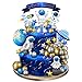 Epakh 24 Pcs Astronaut Space Cake Toppers Outer Space Cake Decorations Astronaut Figurine Birthday Party Supplies Planet Rocket Satellite Pearl Balls Stars for Baby Shower DIY ActivityBlue - Image 2