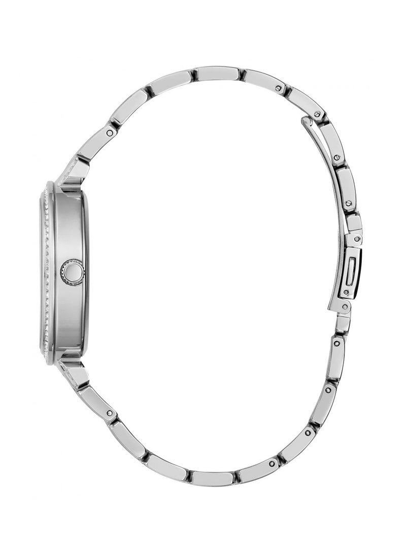 Guess Womens Lily Silver Tone Floral Dial Watch -  GW0528L1 - Image 4