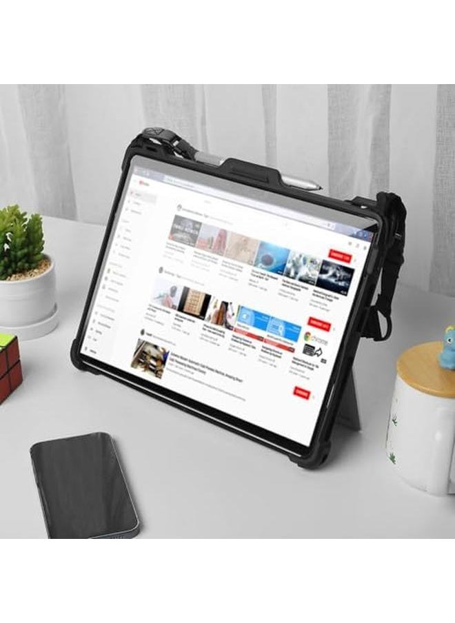 Protective Case For Microsoft Surface Pro 11 10 9 With Kickstand Hand Strap Pen Holder Compatible With Type Cover Keyboard Heavy Duty Design