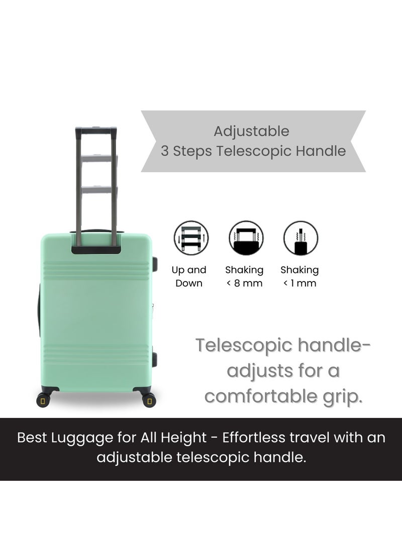 NATIONAL GEOGRAPHIC National Geographic Lodge Check-In Large Travel Suitcase, 100% PC Durable Lightweight Hard Shell Expandable Luggage, 4 Double Wheel, TSA Lock Trolley Bag Jade (71 cm/24 Inch).  - Image 2