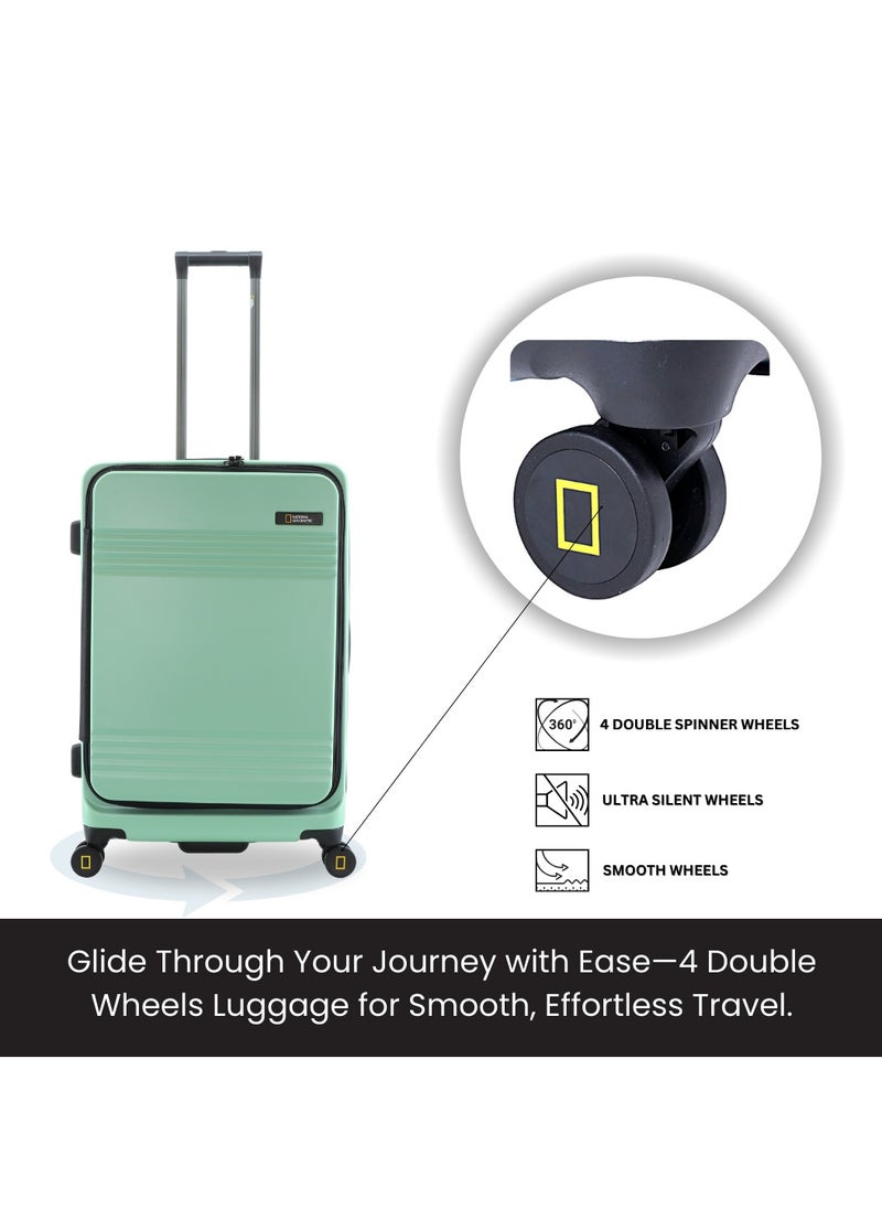 NATIONAL GEOGRAPHIC National Geographic Lodge Check-In Large Travel Suitcase, 100% PC Durable Lightweight Hard Shell Expandable Luggage, 4 Double Wheel, TSA Lock Trolley Bag Jade (71 cm/24 Inch).  - Image 4