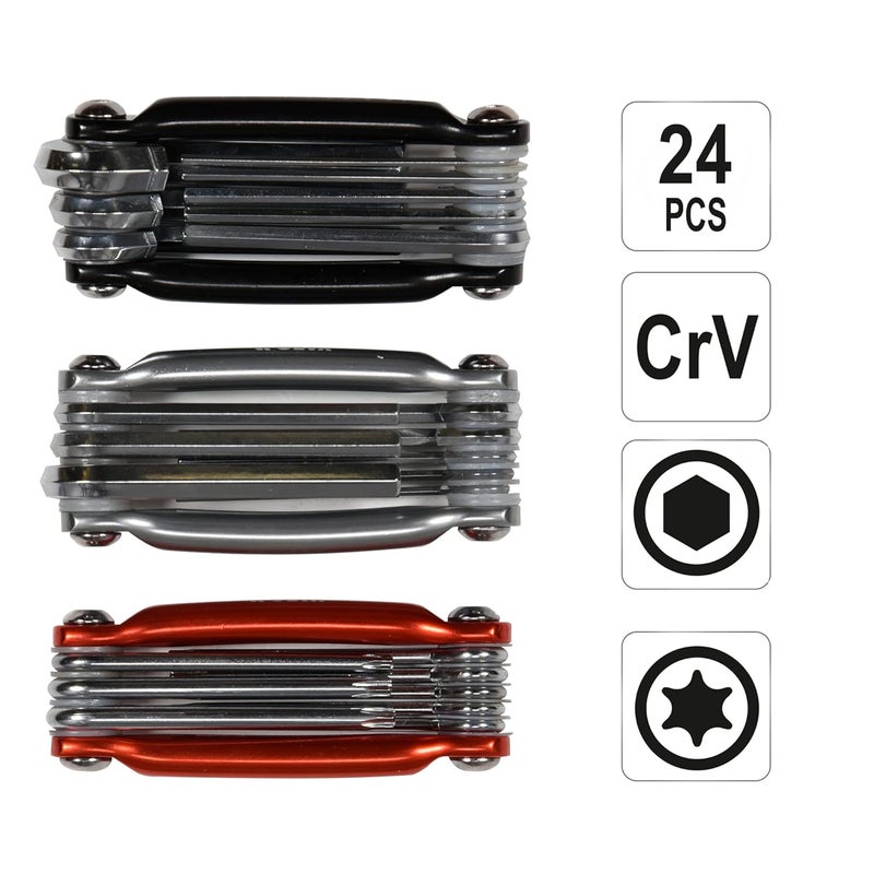 Yato Yato YT05640 Hex Key Set 24 PcsProfessional Hex Key SetHex Key Wrench SetTool SetIndustrial ToolsPower ToolsTorx WrenchesCrV SteelAluminum handleMechanicalCar - Image 5
