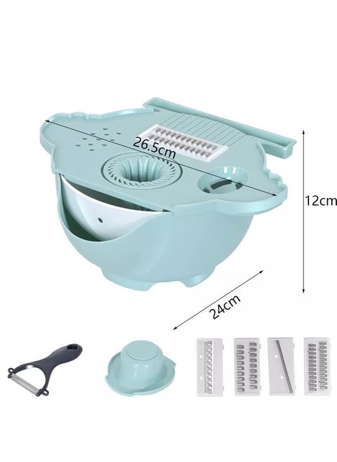 12 in 1 Multi Purpose Vegetable Cutter With Interchangeable Blades Kitchen Tools Separation of Egg Yolk and White  Rapid Drain Basket