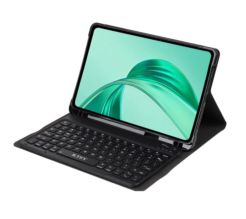 RTSY Keyboard case for Honor Pad X9 11.5-inch (29.21 cm), Anti Drop Keys, Multi Viewing Angle, Wireless Bluetooth Magnetically Detachable Keyboard Cover, Rechargeable (Black) - Image 1