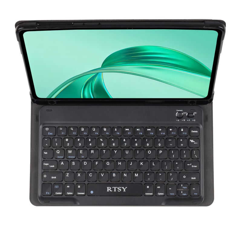 RTSY Keyboard case for Honor Pad X9 11.5-inch (29.21 cm), Anti Drop Keys, Multi Viewing Angle, Wireless Bluetooth Magnetically Detachable Keyboard Cover, Rechargeable (Black) - Image 4