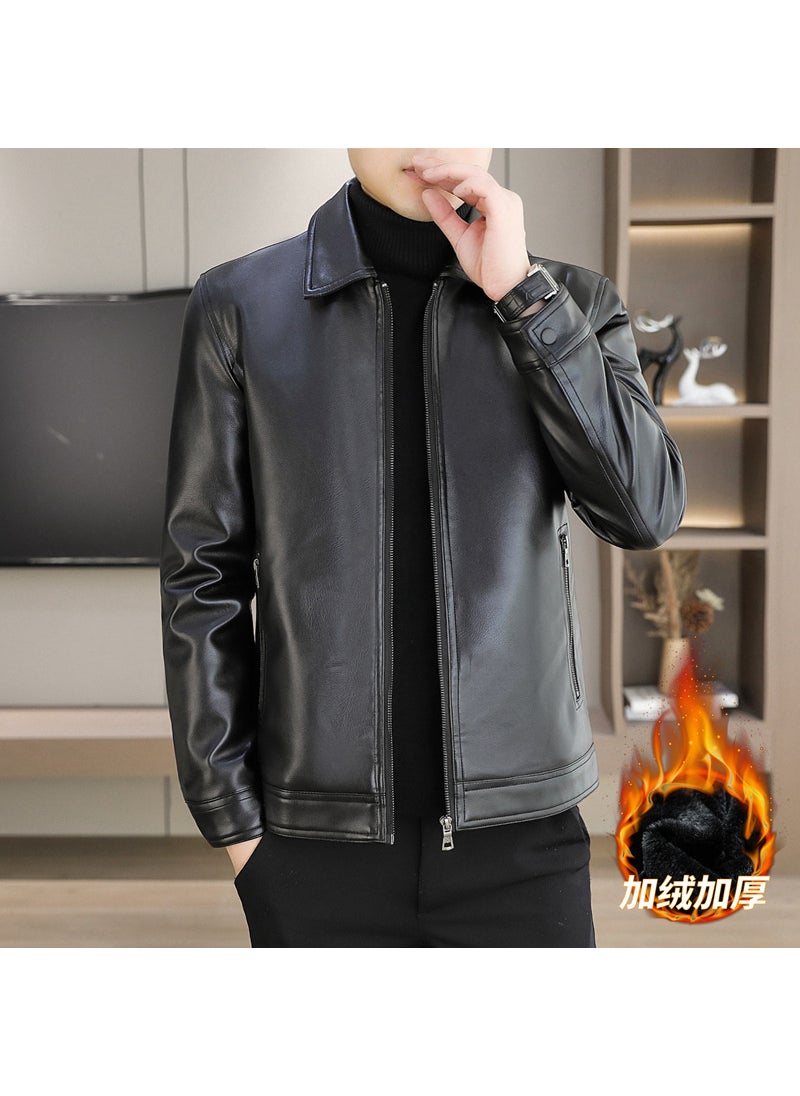 Mens Motorcycle Leather Jacket 2021 Autumn Winter New Style Korean Version Thickened Casual Leather Coat Youth Warm Top Black plus velvet - pzsku/Z8CABD0FA49FD8DD77967Z/45/_/1741687985/8b1552e7-4fb0-4c08-b7ea-b428498149bc