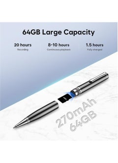 LAESO 64GB Digital Voice Recorder - Voice Activated Recorder with Playback, Professional Audio Recorder for Lecture/Meeting/Course, Portable Audio Recorder Transfer File to Computer (Black)  - Image 4