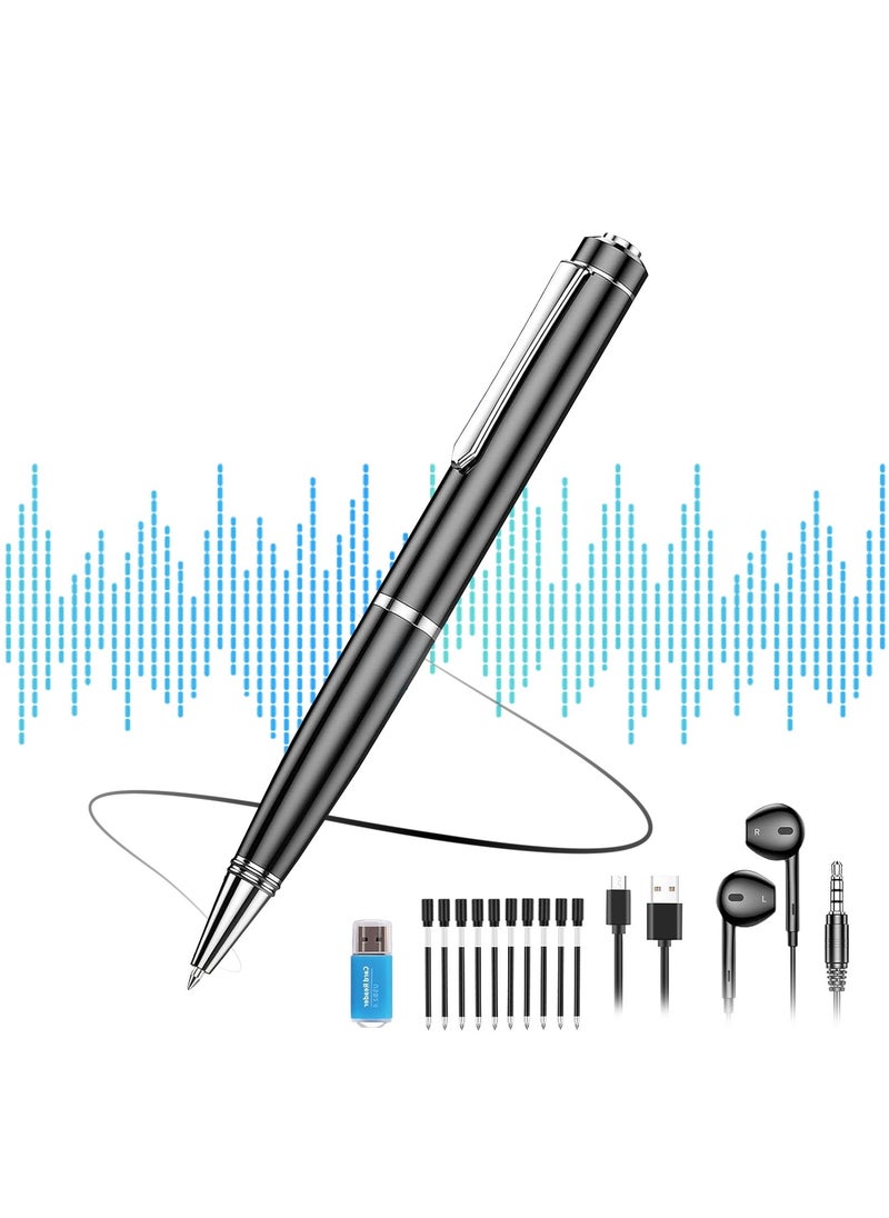 LAESO - 64GB Digital Voice Recorder - Voice Activated Recorder with Playback, Professional Audio Recorder for Lecture/Meeting/Course, Portable Audio Recorder Transfer File to Computer (Black) - Image 1