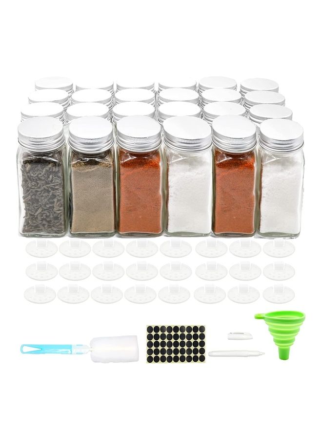 NIBEMINENT 24-Piece Glass Spice Jar Set Multicolour - Image 1