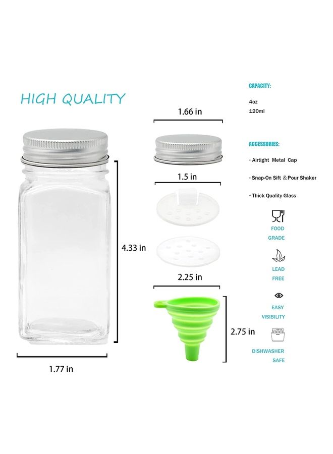 NIBEMINENT 24-Piece Glass Spice Jar Set Multicolour - Image 2