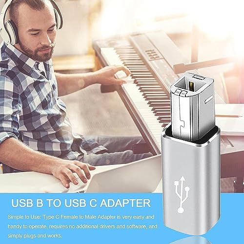 Tobo محول Tobo USB C إلى USB B، محول USB C إلى طابعة، محول MIDI للطابعات، البيانو الكهربائي، DIMI، Chrome-Book Pixel، السينثسايزر والمزيد (رمادي) (TD-1078TC) - Image 5