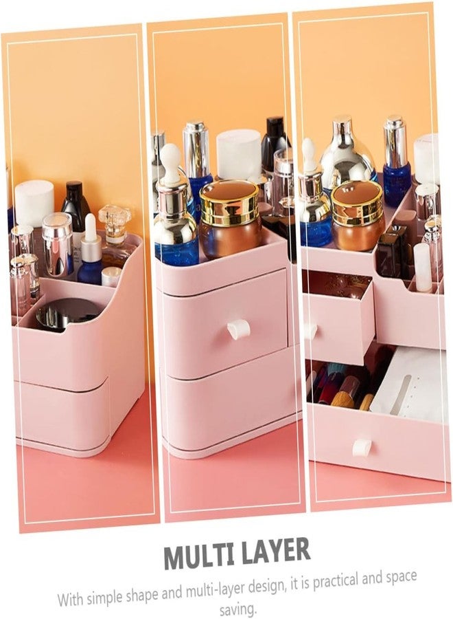 EBOFAB Makeup Organizer With Drawers, Cosmetic Storage Box With 2 Drawers And 9 Compartments, Durable And Stylish Organizing Box For Cosmetics, Jewelry, Stationery, Office, Table, And Home Use - Image 3