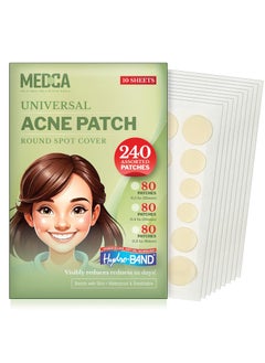 MEDca Acne Absorbing Covers  Hydrocolloid Acne Care Bandages 240 Count Three Universal Patch Sizes Acne Blemish Treatment for Face  Skin Spot Pore Patch that Conceals Reduce Pimples and Blackheads 