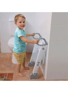 dreambaby Step-Up Potty Training Toilet Seat Topper - Adjustable Step Height - Slip-Resistant - Grey, White  - Image 5