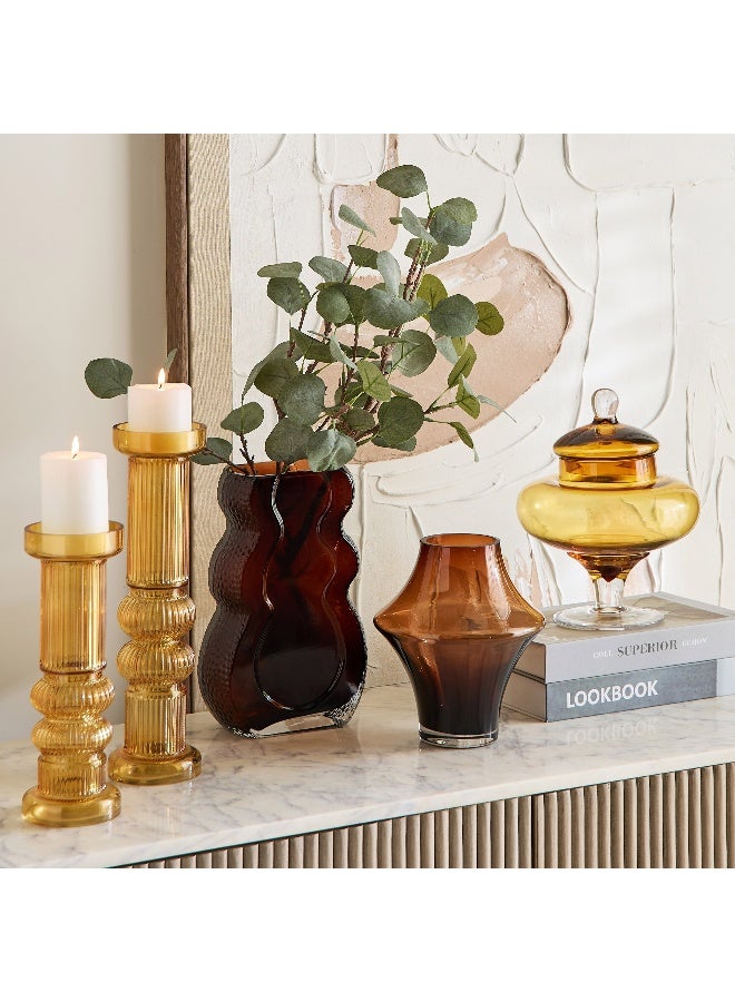 Home Box Pedro Decorative Heavy Glass Candleholder - 9.5x26 cm - Image 5