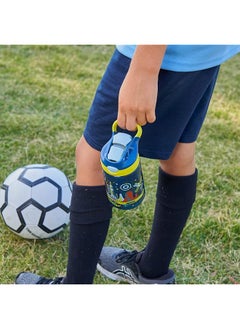 Contigo Gizmo Flip Autoseal Kids Water Bottle With Flip Straw 420 Ml Yellow Nautical Blue With Space  - Image 4