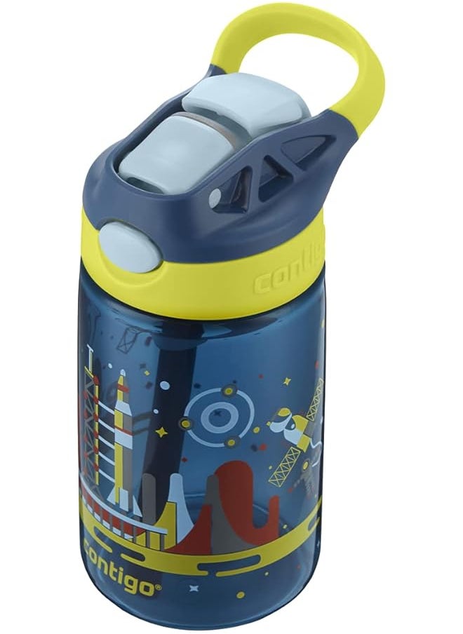 Contigo - Gizmo Flip Autoseal Kids Water Bottle With Flip Straw 420 Ml Yellow Nautical Blue With Space - Image 1