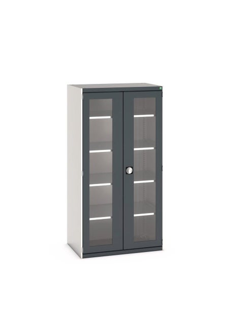 Bott Cubio cupboard with window doors & 4 shelves WxDxH: 1050x650x2000mm