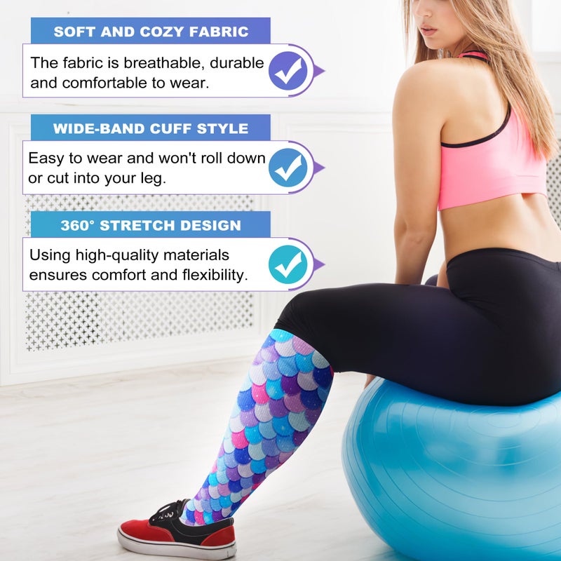LEVSOX Wide Calf Compression Socks for Women Men Plus Size 15-20 mmHg Extra Large Knee High Support Sock for Nurses Pregnant Travel - Image 3