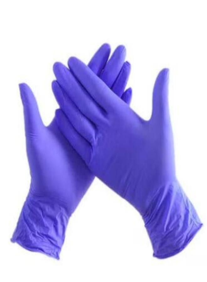 Pair Of 100 Industrial Nitrile Powder Free Disposable Gloves Purple M  - Image 1
