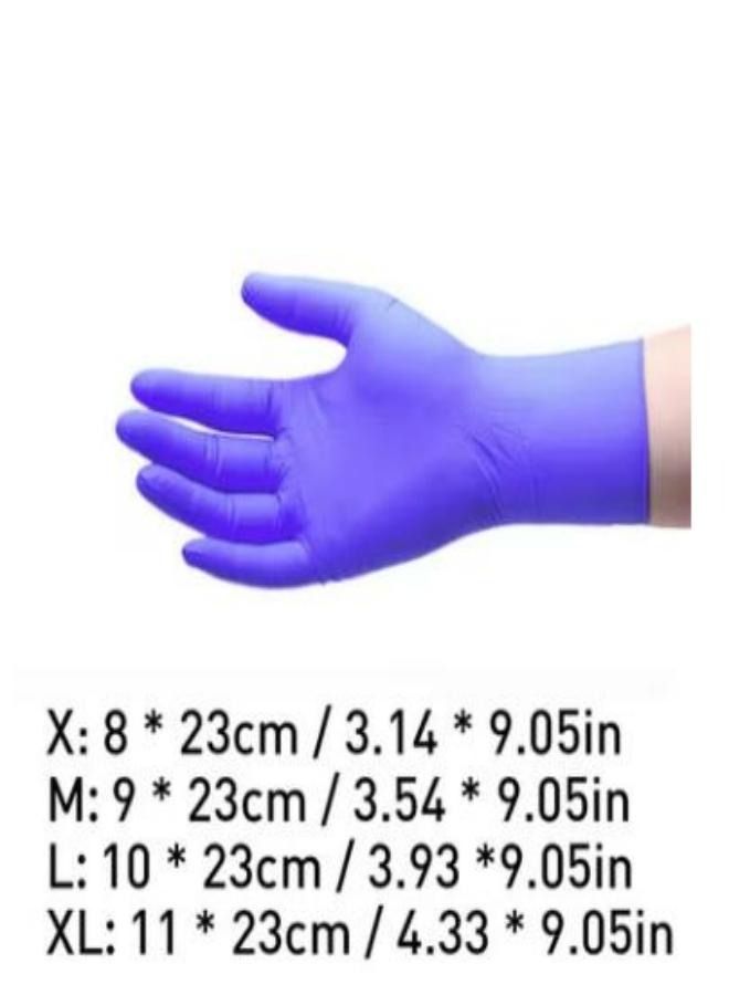 Pair Of 100 Industrial Nitrile Powder Free Disposable Gloves Purple M  - Image 3
