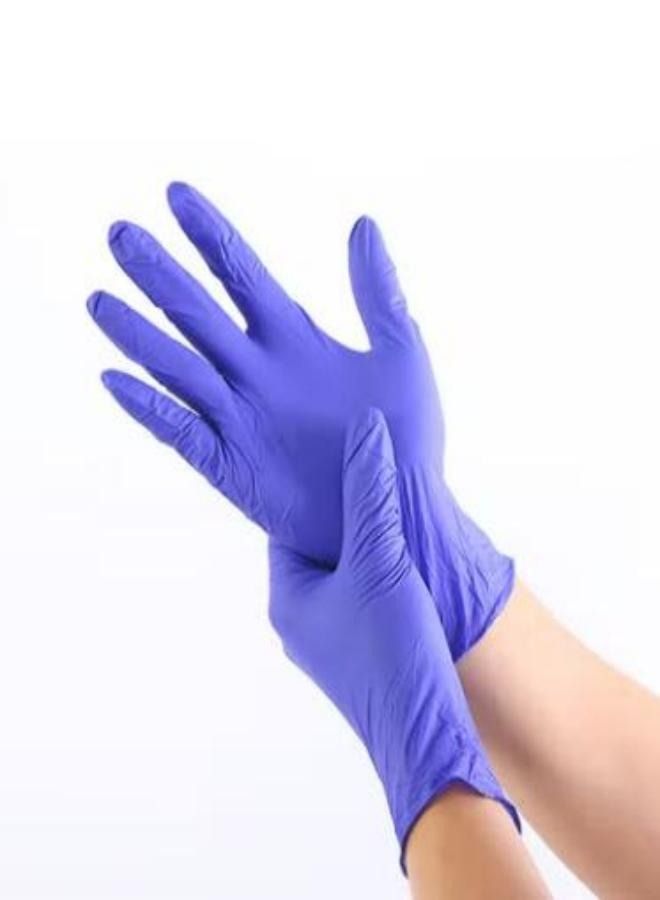 Pair Of 100 Industrial Nitrile Powder Free Disposable Gloves Purple M  - Image 2