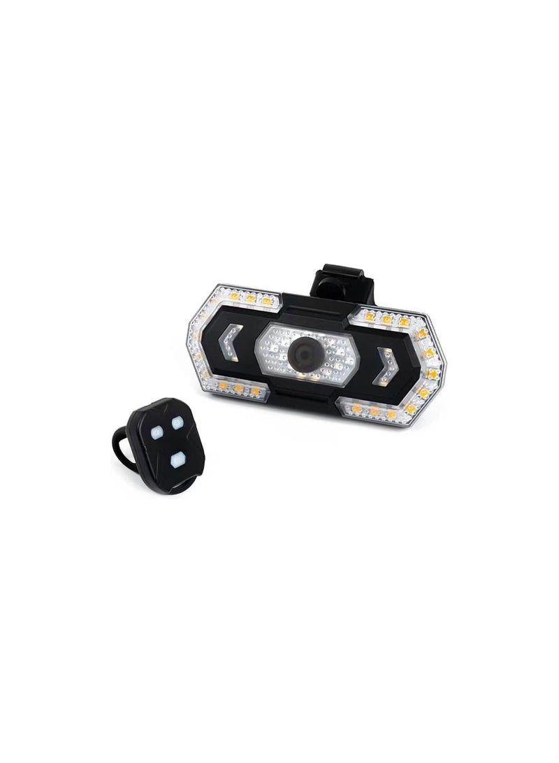 GGOOT Bike LED Turn Signal Cycling Taillight Rear Light Rechargeable Safety Warning Light Waterproof with 5 Light Modes Remote Controller for Mountain Road Bike  - Image 1