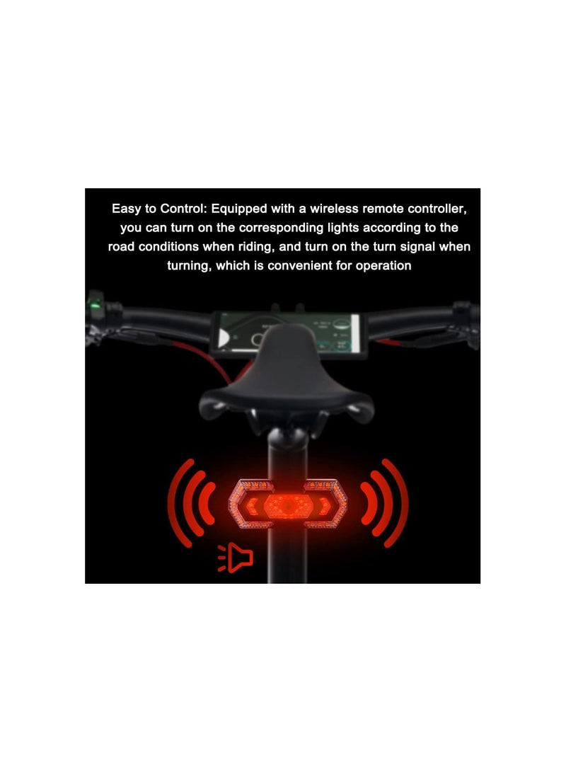 GGOOT Bike LED Turn Signal Cycling Taillight Rear Light Rechargeable Safety Warning Light Waterproof with 5 Light Modes Remote Controller for Mountain Road Bike  - Image 2