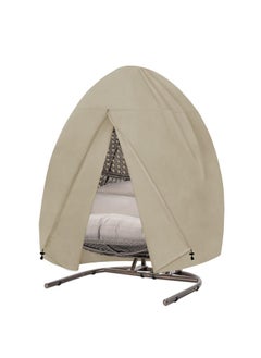 Easy-Going Easy-Going Patio Egg Chair Cover, UV Resistant Waterproof Swing Hanging Egg Chair Cover with Zipper, Outdoor Wicker Double Seat Egg Chair Cover, Camel  - Image 1