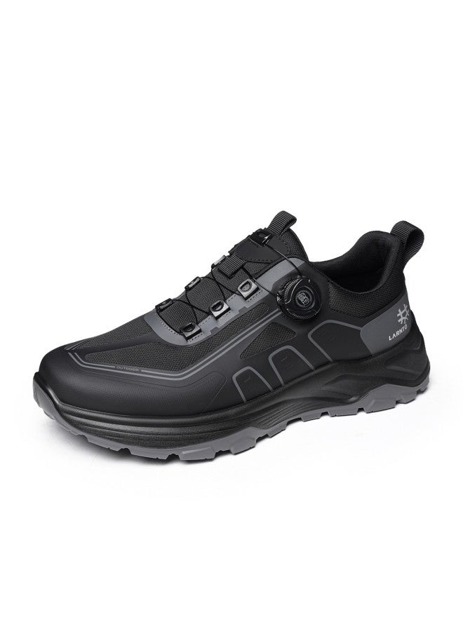 Old Man'S Head Thick-sole Comfort】men's Outdoor Hiking Shoes With Rotating Buckle, No-tie Lacing, Trendy Casual Running Sneakers - Image 5