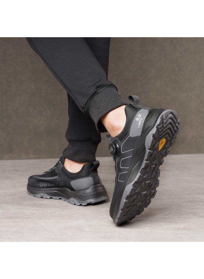 Old Man'S Head Thick-sole Comfort】men's Outdoor Hiking Shoes With Rotating Buckle, No-tie Lacing, Trendy Casual Running Sneakers - Image 4