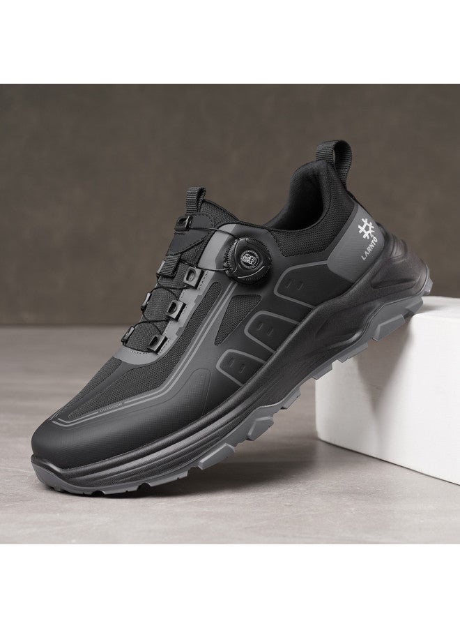 Old Man'S Head Thick-sole Comfort】men's Outdoor Hiking Shoes With Rotating Buckle, No-tie Lacing, Trendy Casual Running Sneakers - Image 3